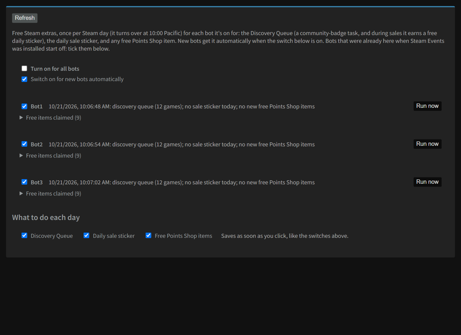 Steam Events